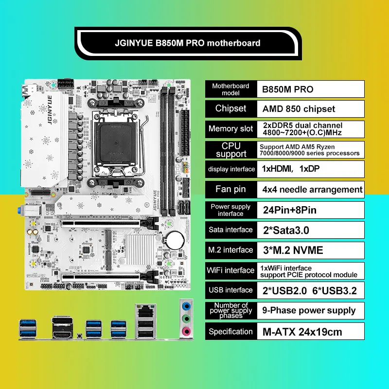 JGINYUE B850M Pro 마더보드 세트(AMD  - X870E Atx Motherboard 리뷰 및 가격